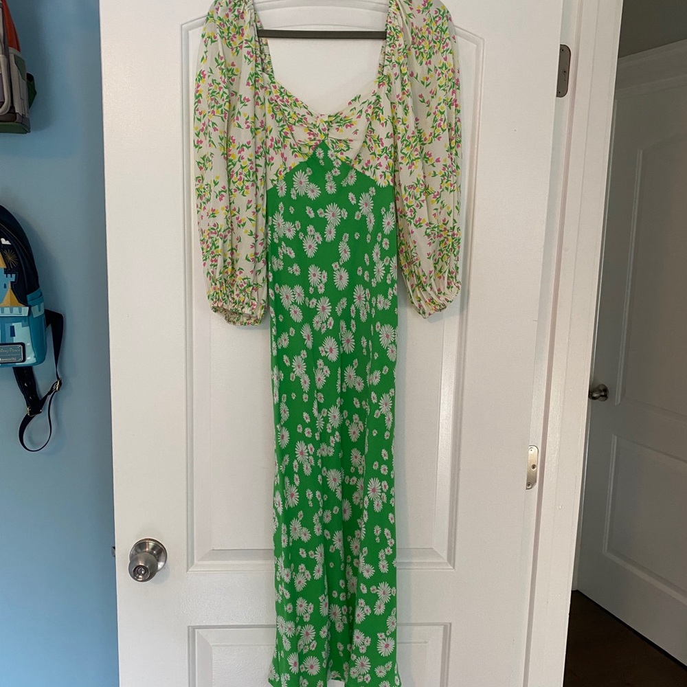 Green and White Rico for Target Midi Dress